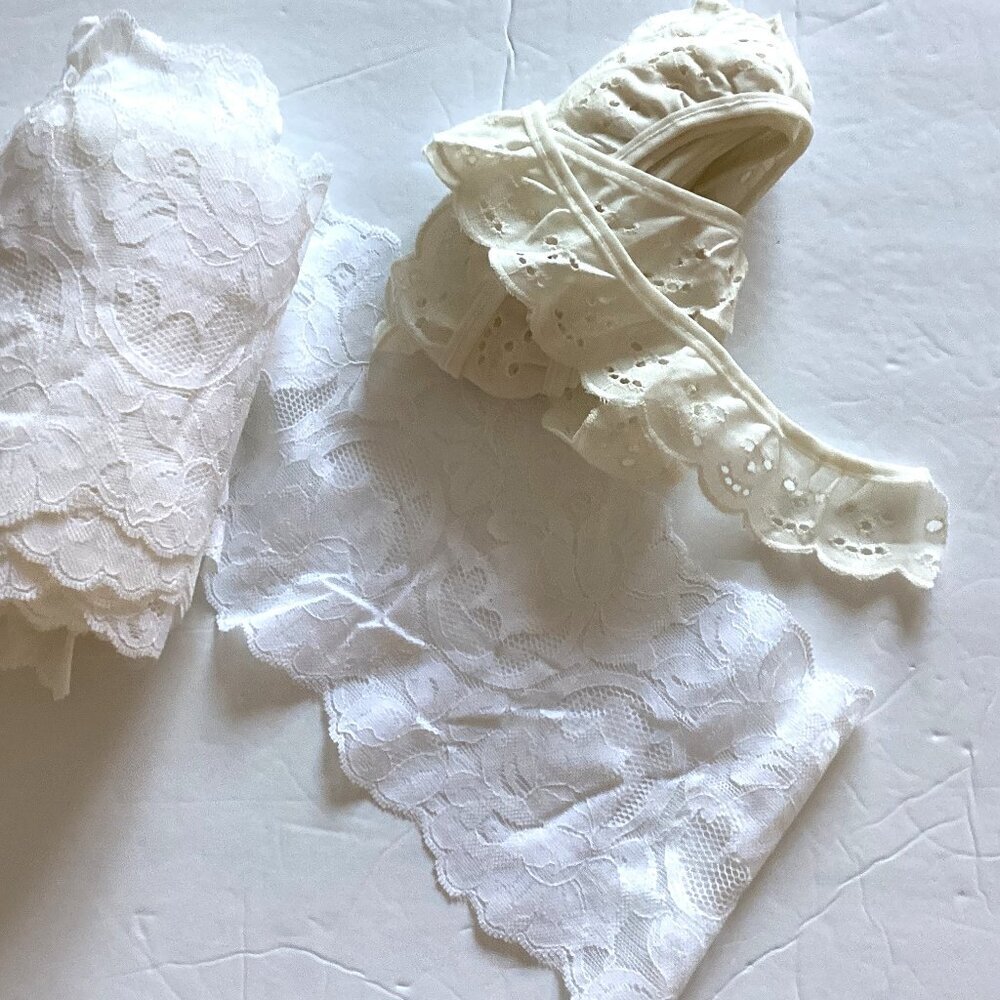 Bundle of White & Cream Lace Sewing Crafting Crafts